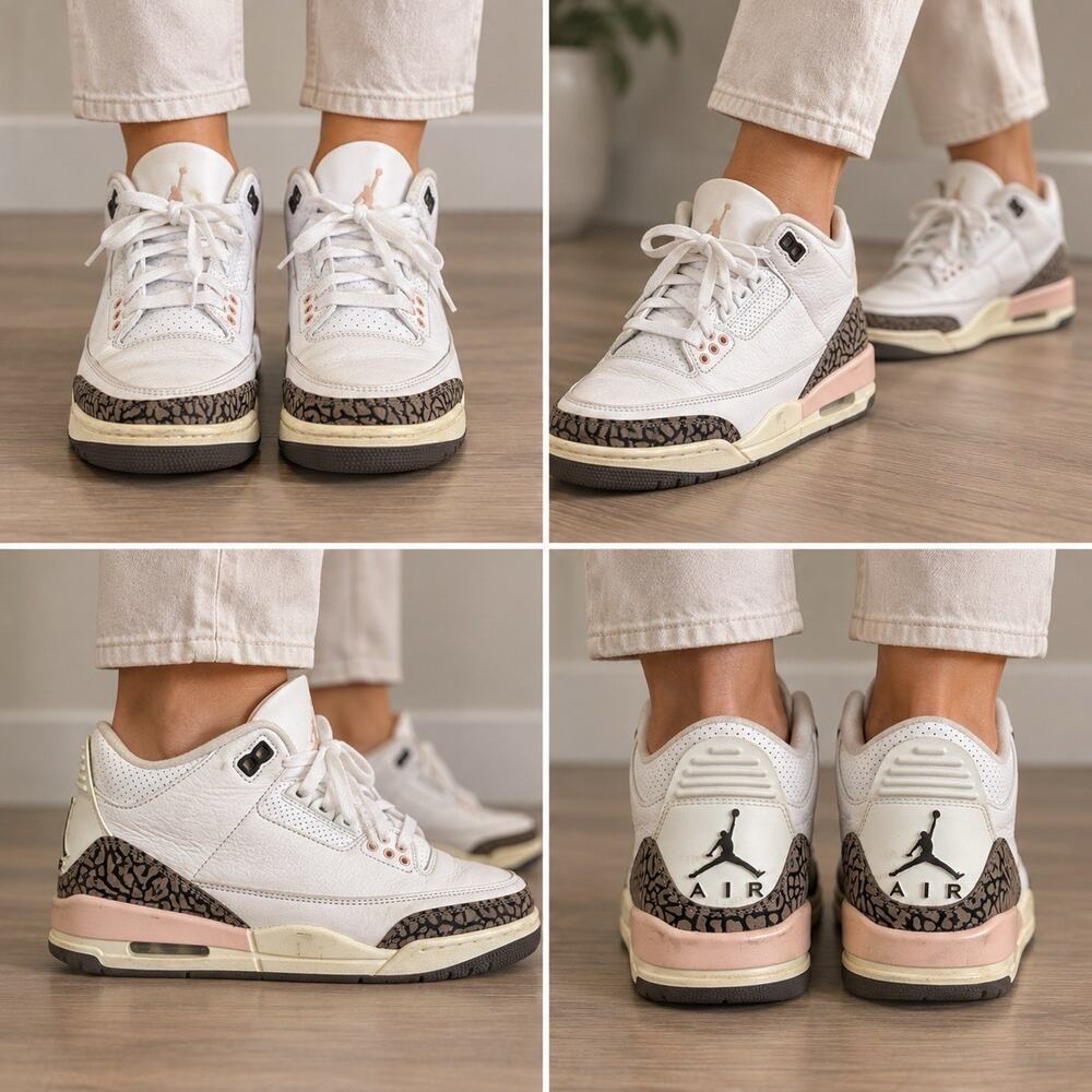 Air Jordan 3 Retro Neapolitan Women’s 6 White Dark Mocha Pink CK9246-102